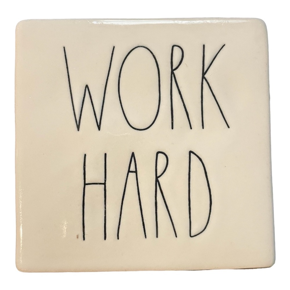 Rae Dunn work hard/be brave paperweight